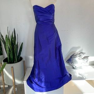Alfred Sung D453 Electric Blue Strapless Dress Sz 6